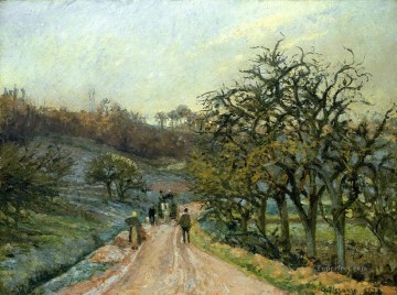 Trees Oil Painting - lane of apple trees near osny pontoise 1874 Camille Pissarro